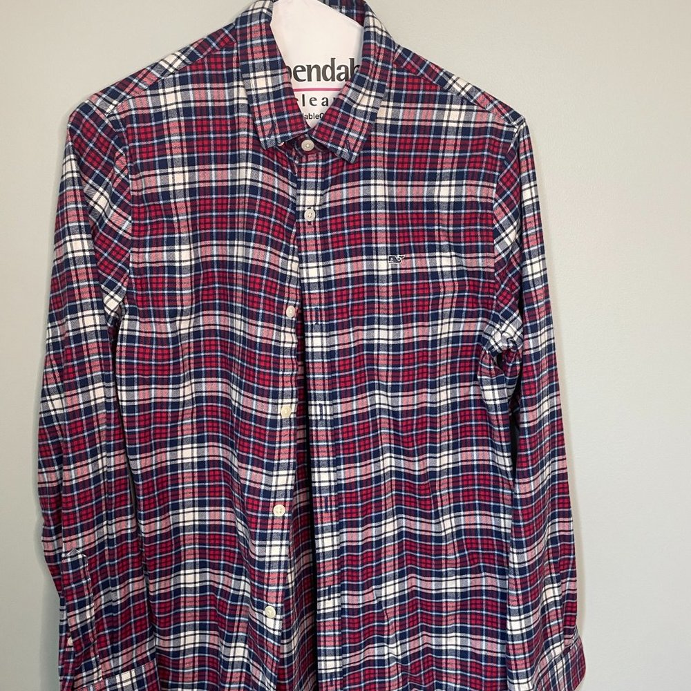 Vineyard Vines Youth Large (16) Whale shirt flannel